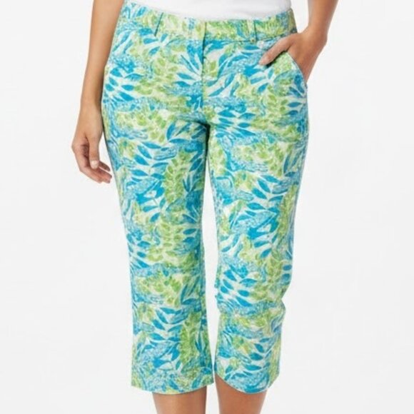 Lilly Pulitzer Vintage Size 6 Tropical Alligator Print Cropped Capris Pants - Picture 1 of 11